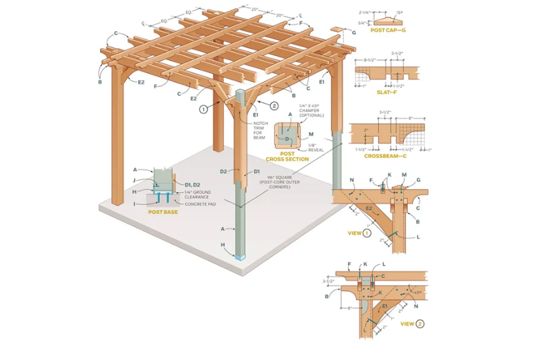 Pergola Construction Expert Tips for Joists, Beams, and Headers 1