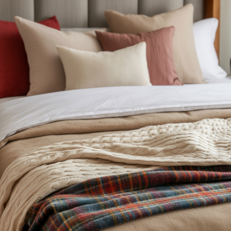 Layered Bedding in Seasonal Neutrals