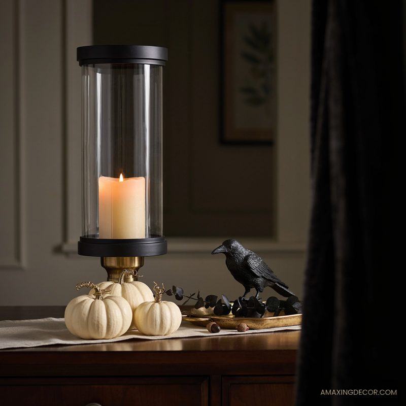 Black, cream and antique brass