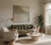 Olive Green Living Room Ideas with Warm Neutrals